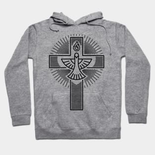 Christian cross and dove - a symbol of the Spirit Hoodie